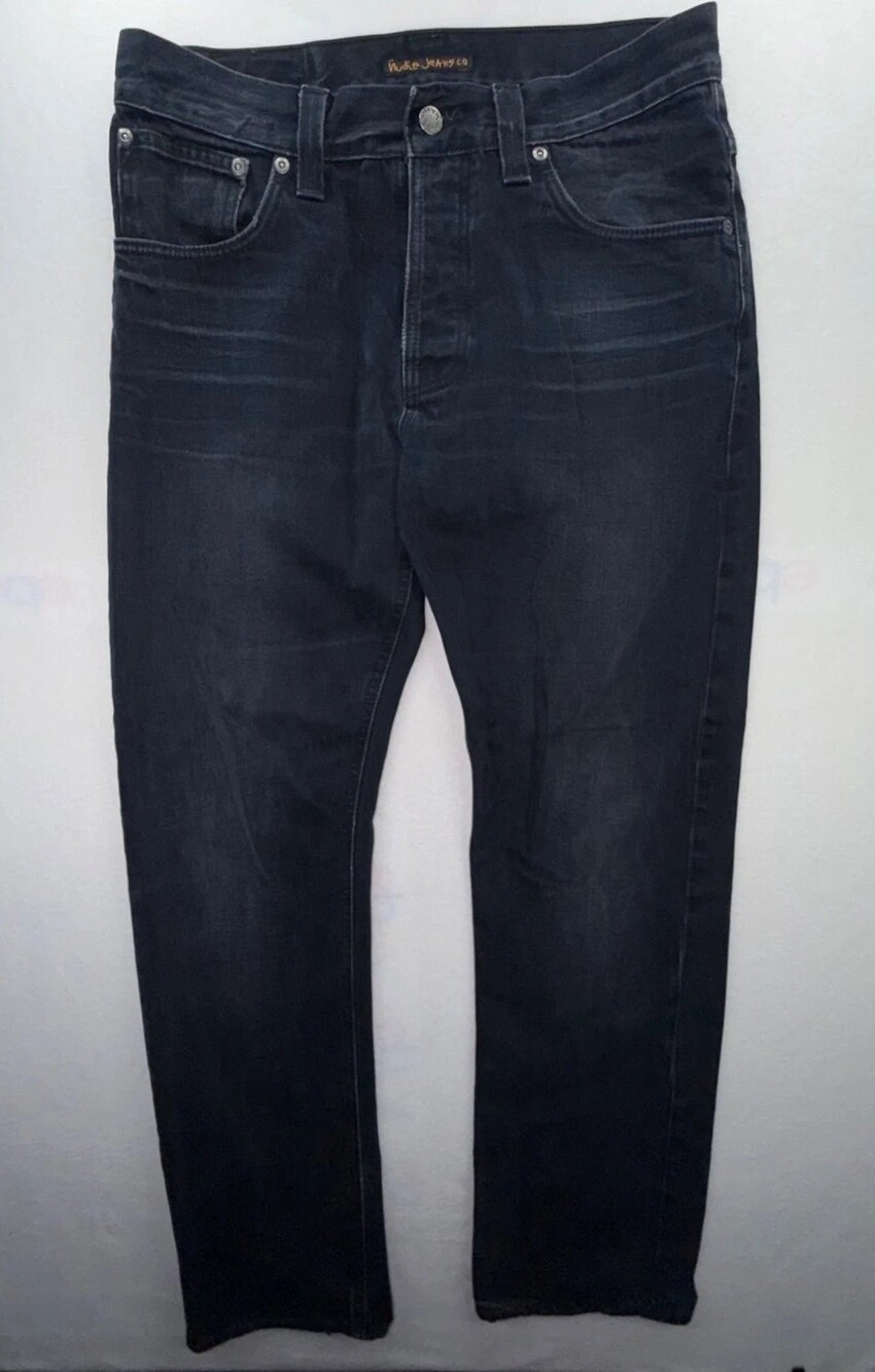 Nudie Jeans Co Black Men Size 32x32 NJ2811 AVERAGE JOE HEAVY USED 100% COTTON